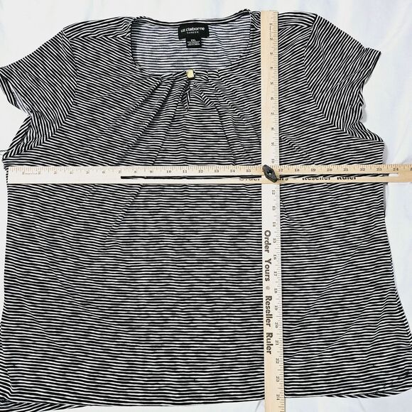 Liz Claiborne Career Womens Blouse Multi-Color Size XXL Polyester Blend Short Sl - Picture 3 of 12